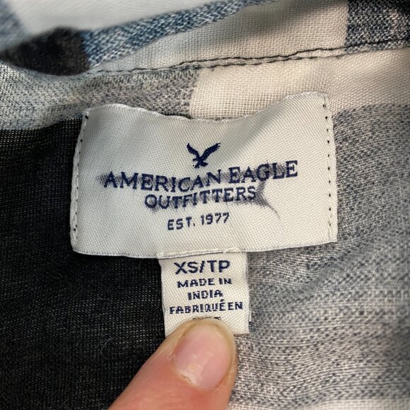 American Eagle Outfitters Black White Check Button Down Tank - Picture 7 of 7